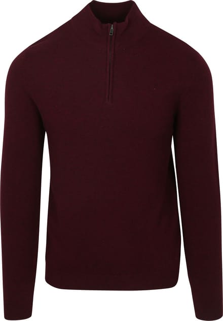 Steppin' Out Half Zip Trui Merinowol Bordeaux - Maat XXL - Heren - Pullovers