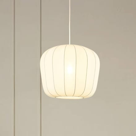 Lindby - Hanglamp - 1licht - Stof - H: 30 cm - E27 - wit