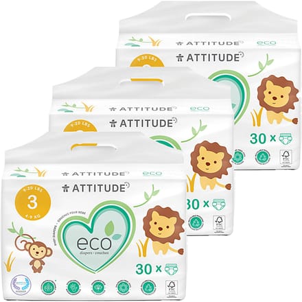 Attitude Baby Care Luiers Maat 3 Voordeelset 3x30