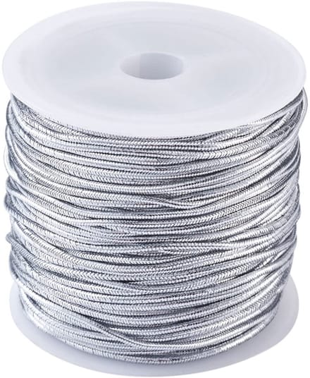 Dailygoods- Elastisch Snoer Zilver - Kralen Draad - 1mm Diameter - 25m/Rol - Duurzaam - Hoogwaardige Polyester/Rubber - Kralendraad