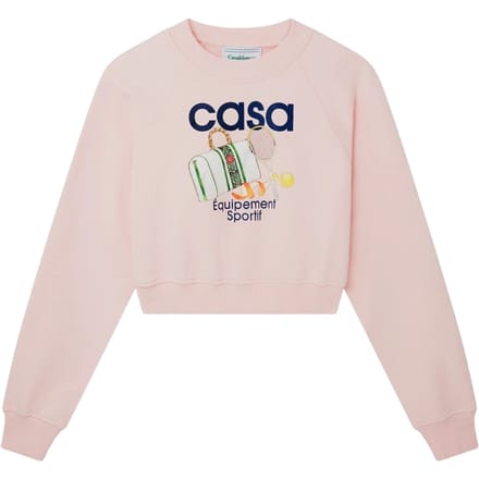 Casablanca Bedrukte Cropped Sport-sweatshirts In Roze