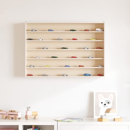vidaXL - Houten - verzamelvitrine - met - 6 - planken - 80x8,5x55 - cm