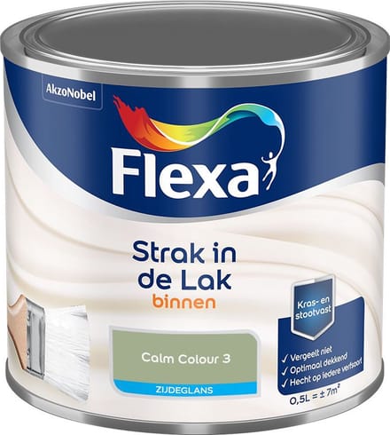 Flexa - Strak In De Lak Binnenlak Zijdeglans - Calm Colour 3 - Mengverf - 500 Ml