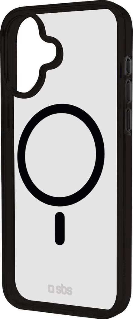 sbs mobile Cover Apple iPhone 16 Zwart Stootbestendig, MagSafe compatible, Met magneetmodule