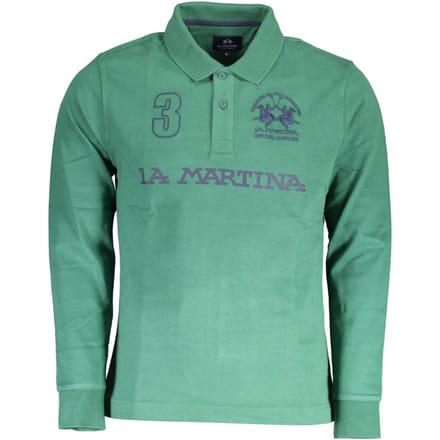 La Martina Groene Katoenen Heren Poloshirt
