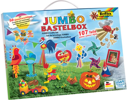 Folia knutselkoffer Jumbo 107-delig creatieve set voor kinderen.