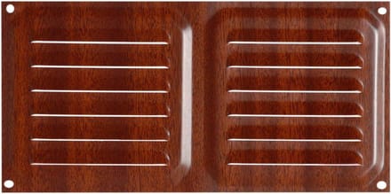 Ventilatierooster - Luchtrooster - Ventilatie - Aluminium constructie - 10 x 20 cm - Donker hout