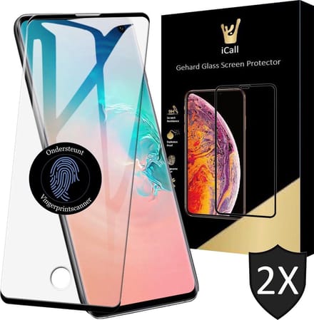 Screenprotector geschikt voor Samsung Galaxy S10 - Tempered Glass Gehard Glas Case-Friendly Screen Protector - Ondersteunt Vingerafdrukscanner - 2 Stuks