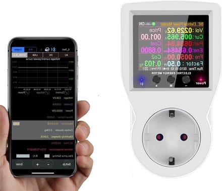 Slimme Energiemeter - Stroomverbruik Meter - Energie Besparen - App Bediening - 16A Max - Wit