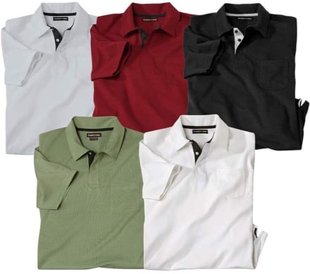 ATLAS FOR MEN - 5-pack polo's - Heren - Verkrijgbaar in grote maten - 3XL