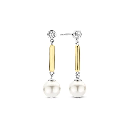 TI SENTO Dames Oorbellen - 925 zilver - Wit (Letter) - 78011YP