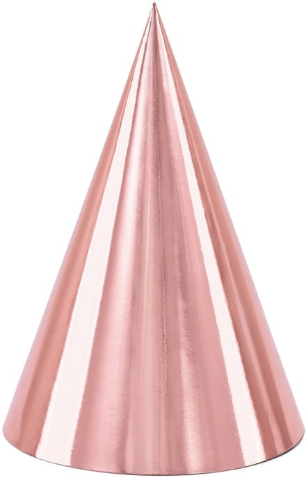 PartyDeco - Hoedjes Rose Gold (6 stuks)