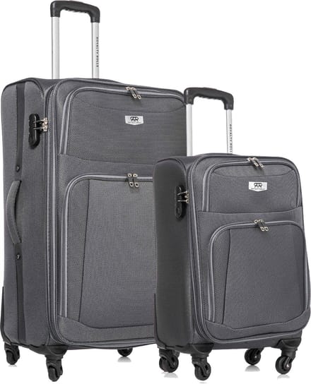Royalty Rolls Dubai Abudabi - 2 delige Stoffen Kofferset - Expandable - Grijs