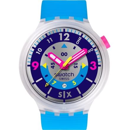 Swatch Big Bold SB01K400 Neon Hielo Horloge