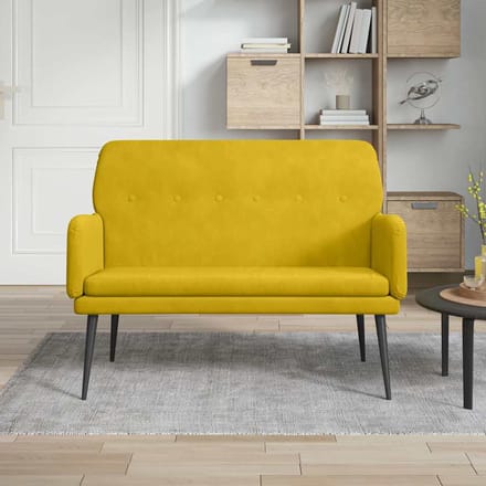 vidaXL - Bankje - 108x79x79 - cm - fluweel - geel