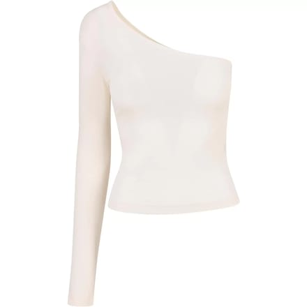Urban Classics - Asymmetric Longsleeve top - S - Ivoorkleurig