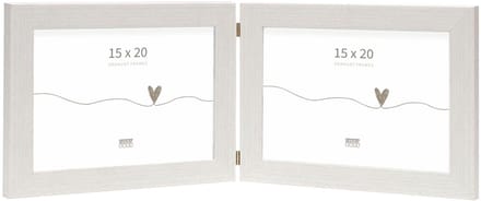 Deknudt Frames fotolijst S41VF1 H2H - wit - tweeluik -  2x 15x20 cm