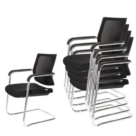 Vergaderstoel / bezoekersstoel LEVIA V zwart hjh OFFICE