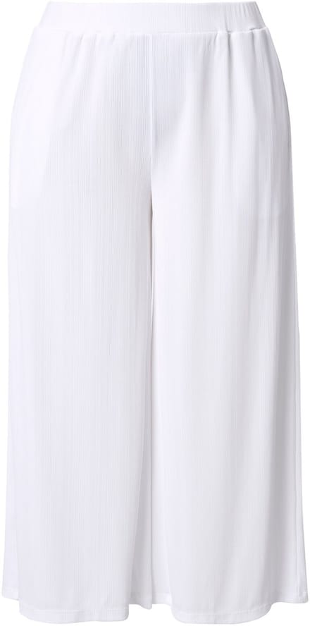Ulla Popken - Dames - Culotte structuur kuitlengte rechte pijpen - Sneeuwwit - Maat 62+