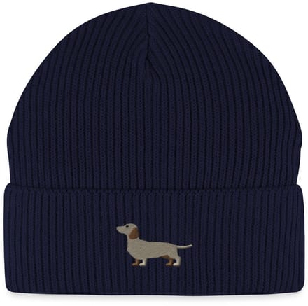 Geborduurde Teckel Uniseks Bio Fisherman Beanie