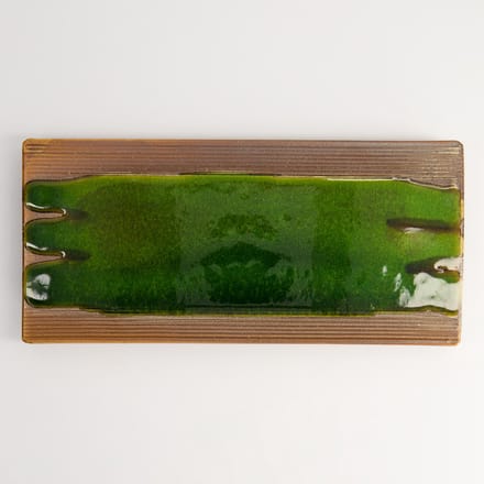 Tokyo Design Studio - Mino Craft Rechthoekig Bord - Groen/Bruin - 26 x 12 cm