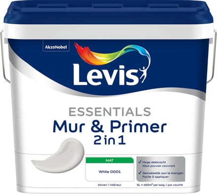 Levis - Essentials Mur & Primer - Wit - 5 L