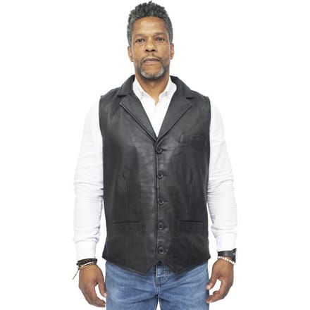 Heren slim klassiek lederen vest-Bristol