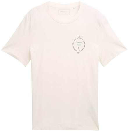 Tom Tailor Denim - T-shirt met print - Maat XS - Gardenia White