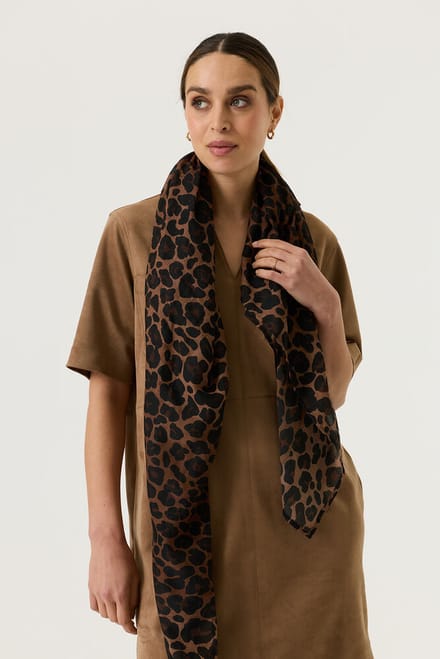 GARCIA Dames Print Sjaal Bruin