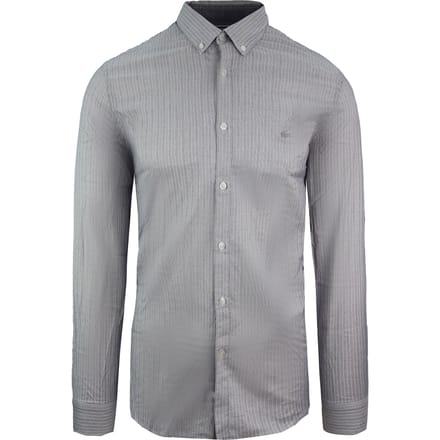 Lacoste Slim Fit Oxford Heren Grijs Geweven Overhemd