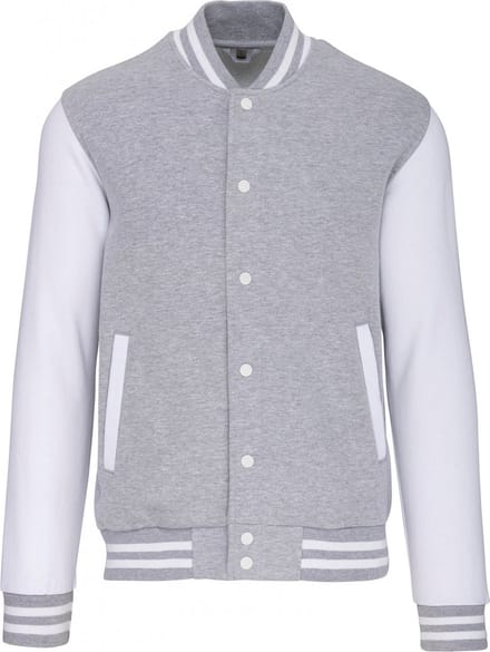Kariban College jacket unisex K497 - Oxford Grey / White - M