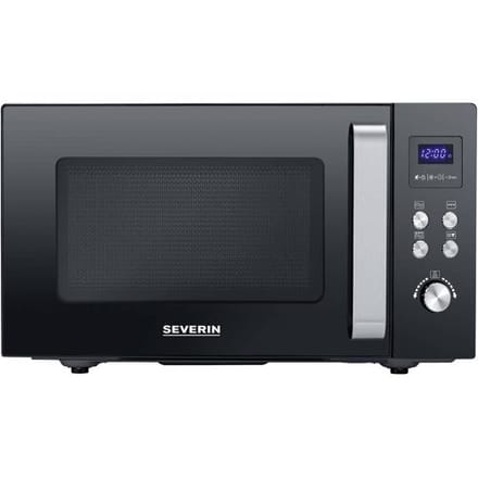 Severin MW 7763 Magnetron met Grill – Glazen Bodem zonder Draaiplateau – 9 Programma’s - 25 Liter - Zwart