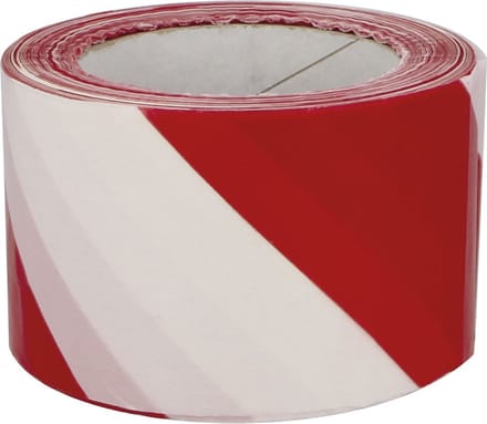 AMIG Afzettape - rood/wit - 50 mm x 30 m - pvc - markeertape - zelfklevend
