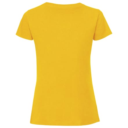 Fruit Of The Loom Vrouwen / Dames Fit Ringgesponnen Premium Tshirt (Zonnebloem)