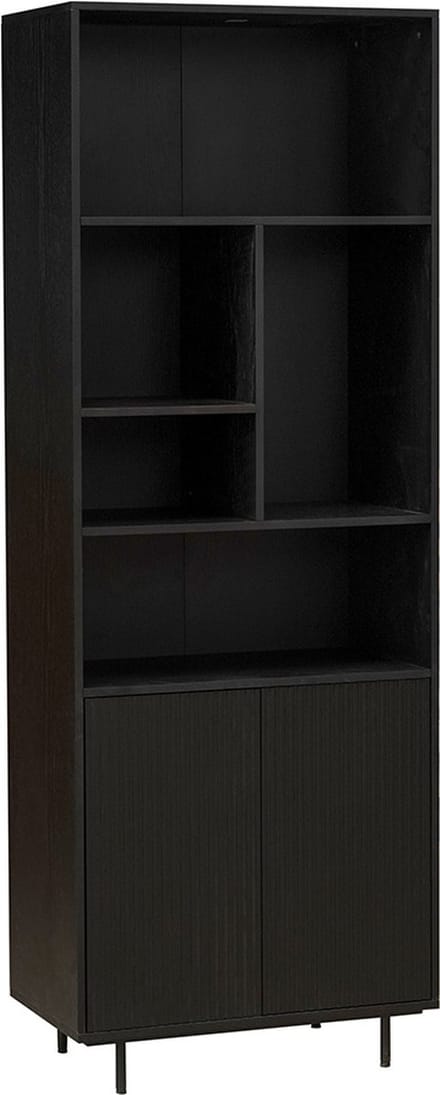 Bronx71® Wandkast Bradley zwart eiken 80x220 cm