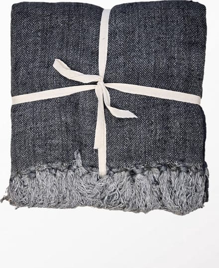 by Mooss - Linnen - Plaid - Charcoal - 100% Linnen - Kleed - Deken - Sprei
