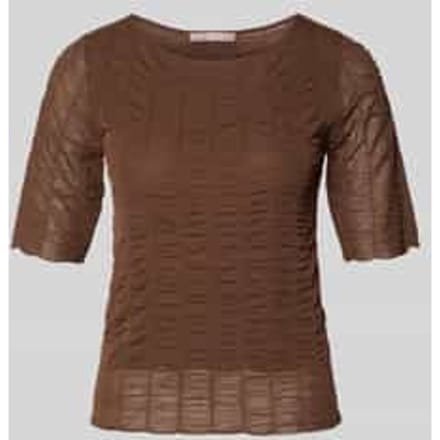 Gebreid shirt van viscosemix met ronde hals