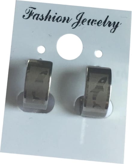 Fako Bijoux® - Oorbellen - Oorringen - Stainless Steel - RVS - 13mm - Dolfijn