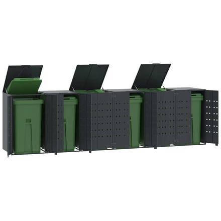 vidaXL - Containerberging - 6 - containers - 414x79x117 - cm - staal - antraciet
