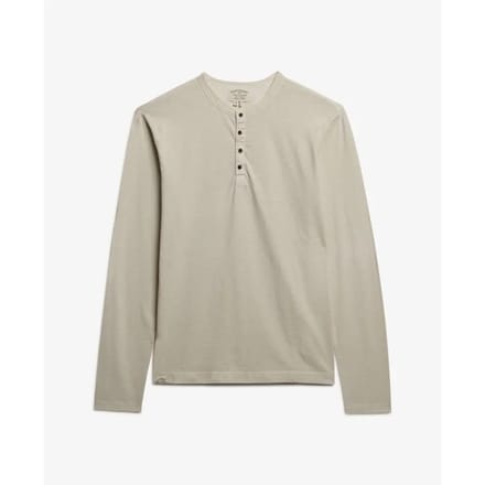 Superdry - Slub Jersey Henley Top met Lange Mouwen - Heren - Tops