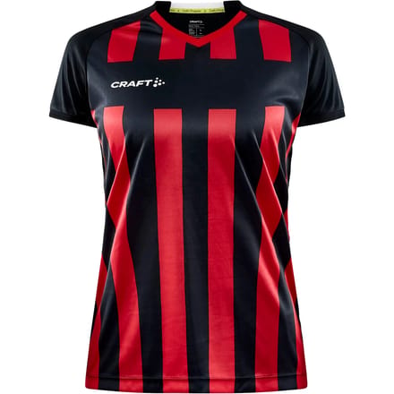 Craft Progress 2.0 Stripe Shirt Korte Mouw Dames - Zwart / Rood | Maat: M