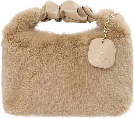 Bijoutheek Tas Fluffy Fake Fur Camel