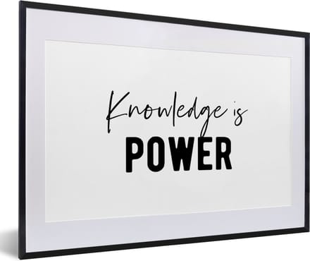 Fotolijst incl. Poster - Quotes - Kennis - Leren - Studenten - Studeren - 60x40 cm - Posterlijst