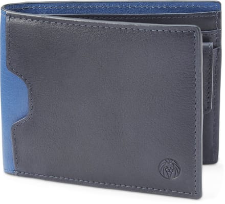 Lukas Marineblauwe Lederen RFID-blokkerende Portemonnee