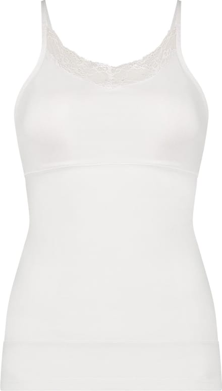 Ten Cate Basics spaghetti top shape met kant wit voor Dames | Maat M