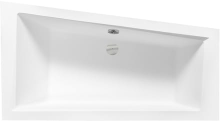 Badland INTIMA hoekbad 160 x 90 cm rechts wit met bamboe badplank zonder zijpaneel
