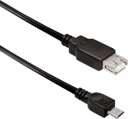 Powteq - USB OTG kabel - USB On The Go - Micro USB naar USB A female - USB 2.0 - 30 cm - USB 2.0 adapter