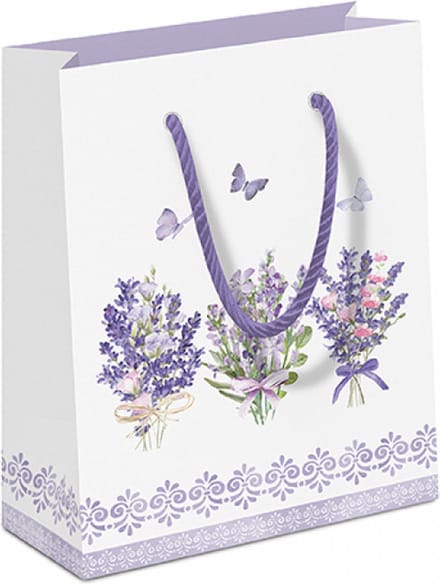 Ambiente Cadeautas 22,5x17x9 cm - Lovely lavender white - 1 tas