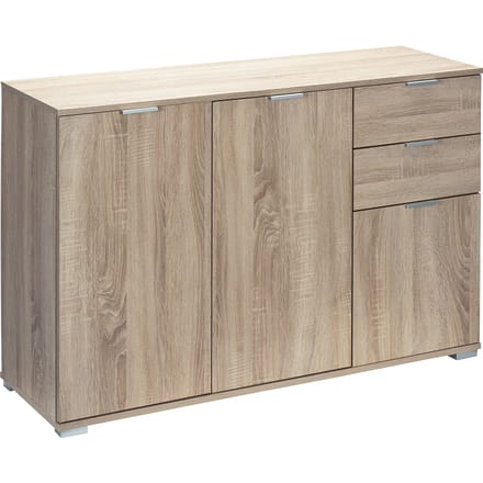 Casaria Dressoir Alba – 3 Deuren 2 Laden MDF - 107x75x35 cm Eiken