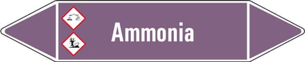 Ammonia leidingmarkering op vel - basen 75 x 17 mm - 8 per vel